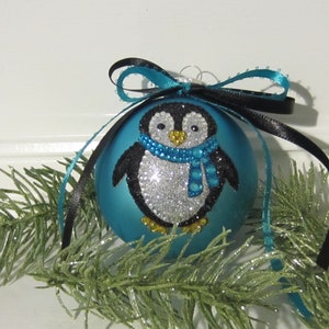 Penguin Ornament, Penguin Rhinestone Ornament. Penguin Christmas Ornament, Penguin, Christmas Ornament