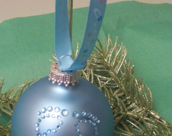 Baby Feet Ornament, Boy Ornament, Little Man Ornament, Personalized, Customized, Blue Ornament, Baby Boy Ornament, Rhinestone Ornament