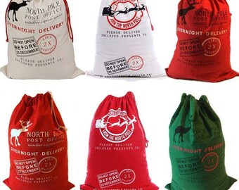 Santa Sack, Customized, Personalized, Christmas Bag, North Pole Bag. Santa Claus Sack, Santa Bag, Canvas Tote, Christmas Tote, Glitter