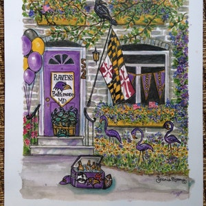 Ravens Home Game 11 x 14 print celebrating the Baltimore Ravens. image 1
