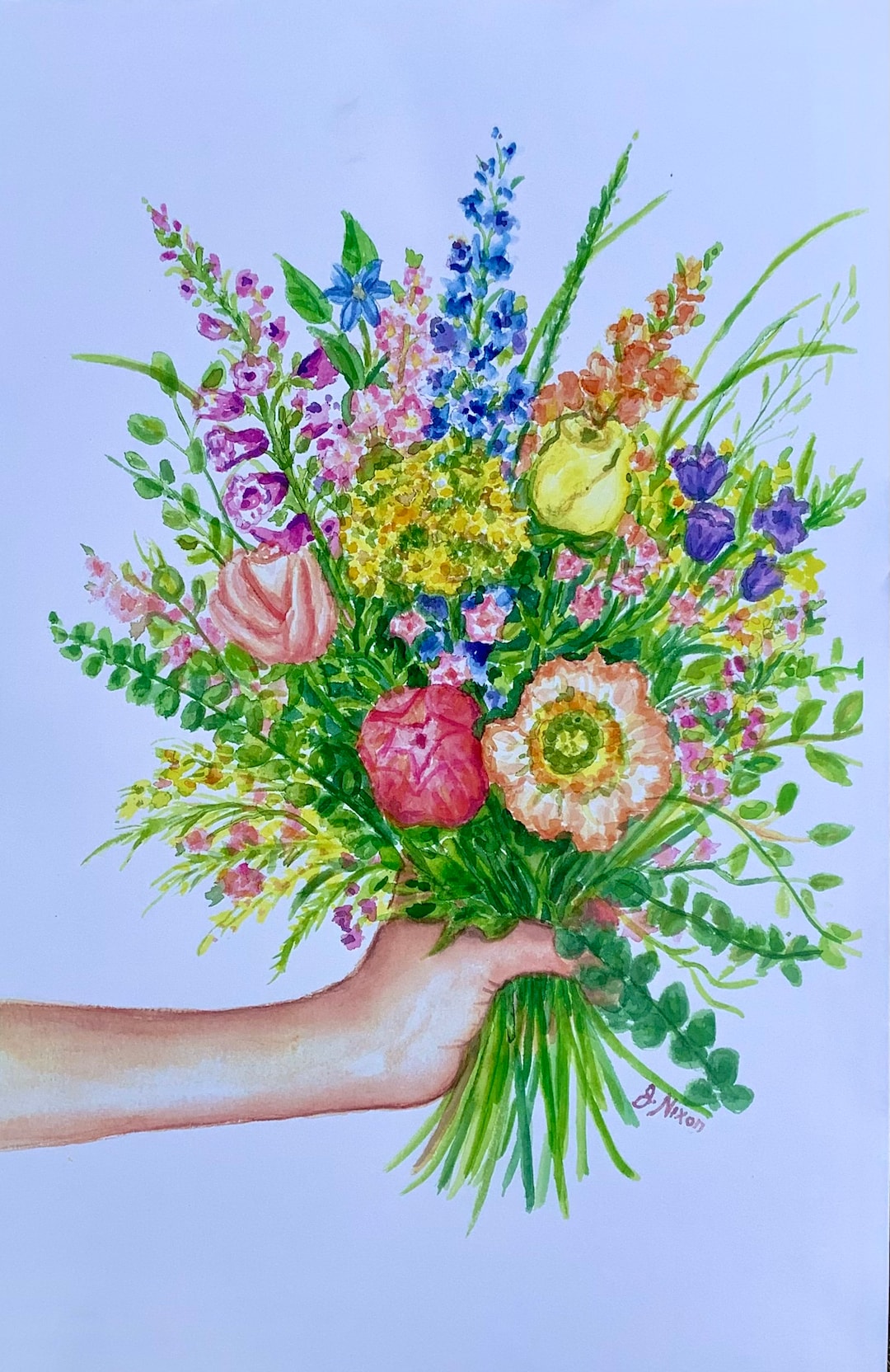 本33／Painting Fresh Florals in Watercolor Mixed Floral Bouquet