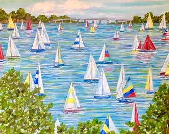 Heading Out to the Bay painting