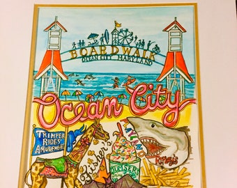 Ocean City. Boardwalk Print, Wall Art