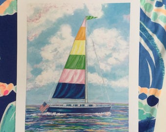 Pastel Sailboat print