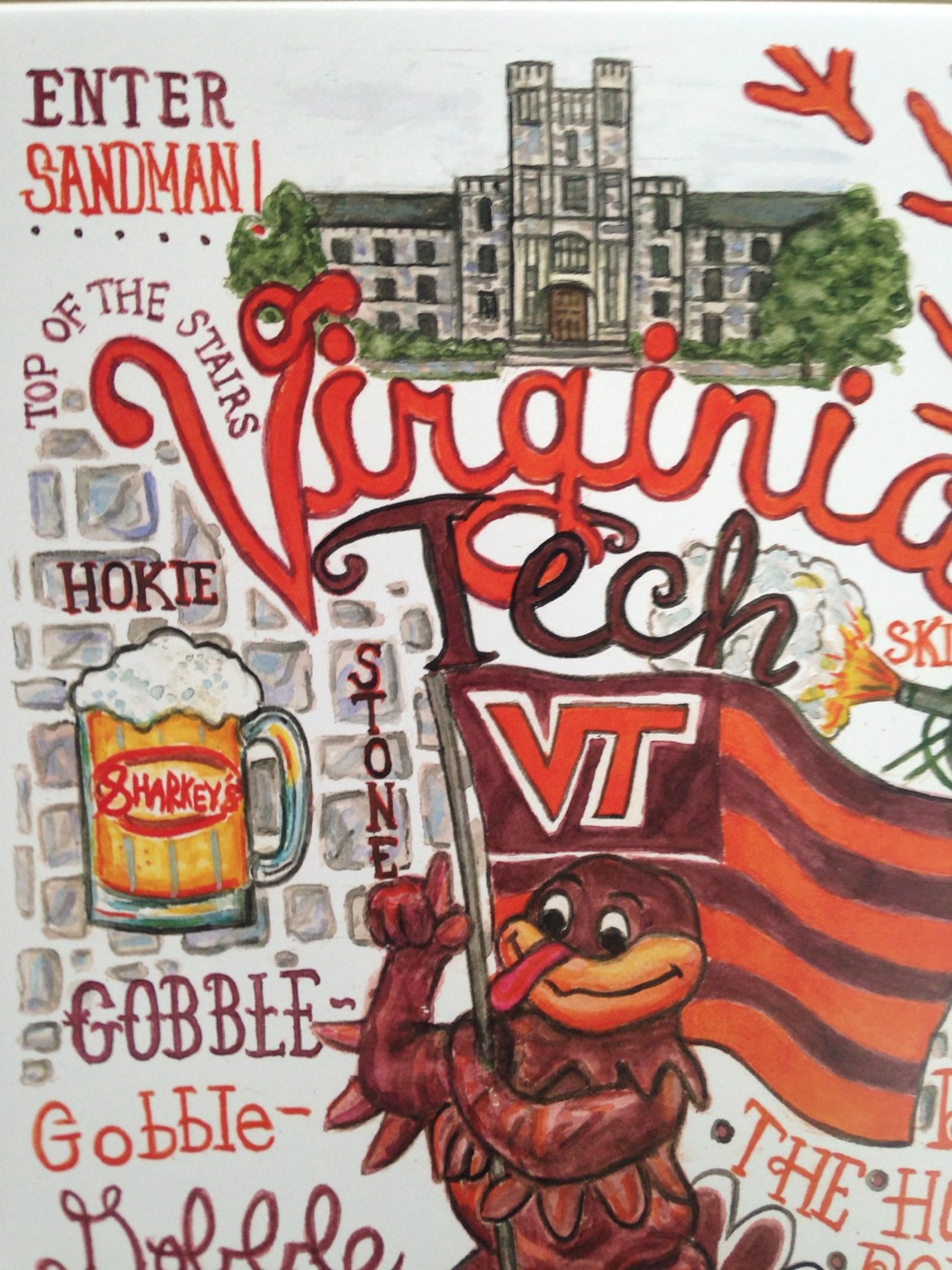 Virginia Tech Print Etsy