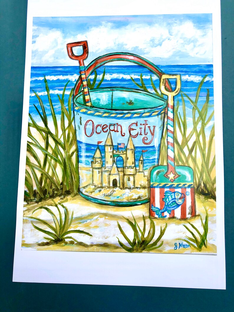 Ocean City Beach Bucket Print