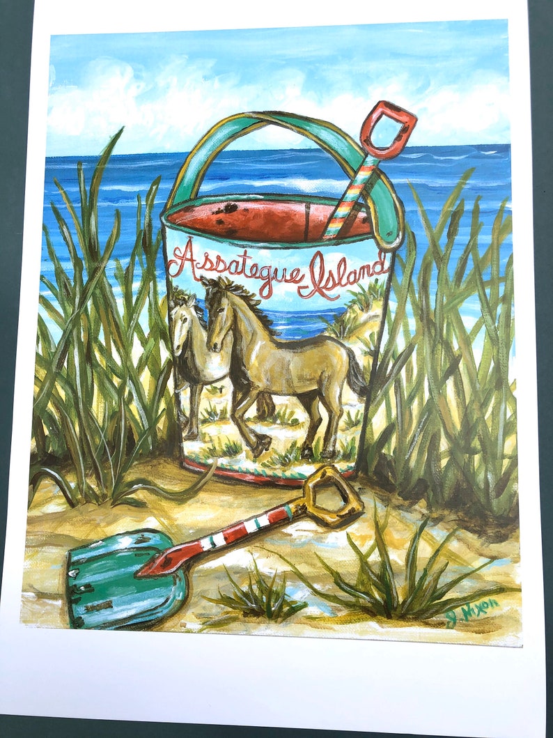 Ocean City Beach Bucket Print