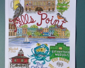 Fells Point Neighborhood Map Art Print - Etsy