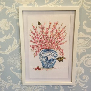 Delaware Peach Blossoms and Blue Hen Prints