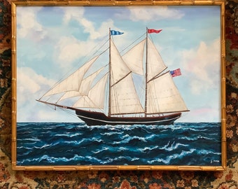Schooner Sailboat Painting Original not a reproduction