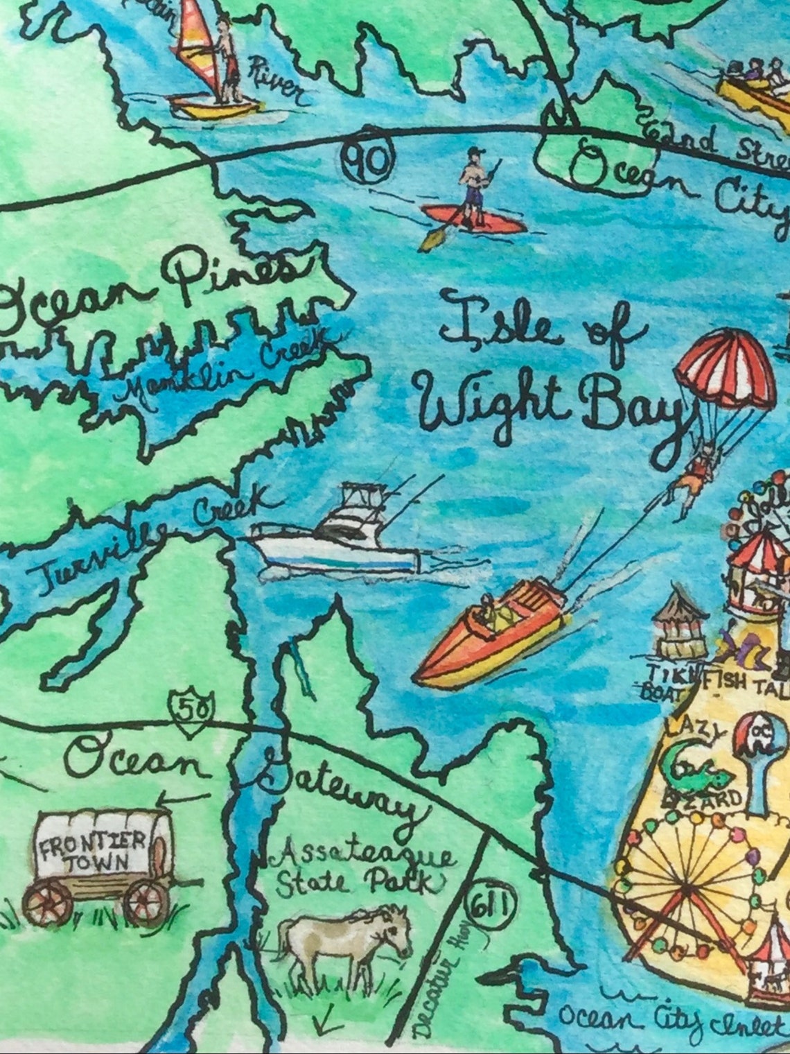 Ocean City Maryland Map Print - Il 1140xN.2171774660 K1nv