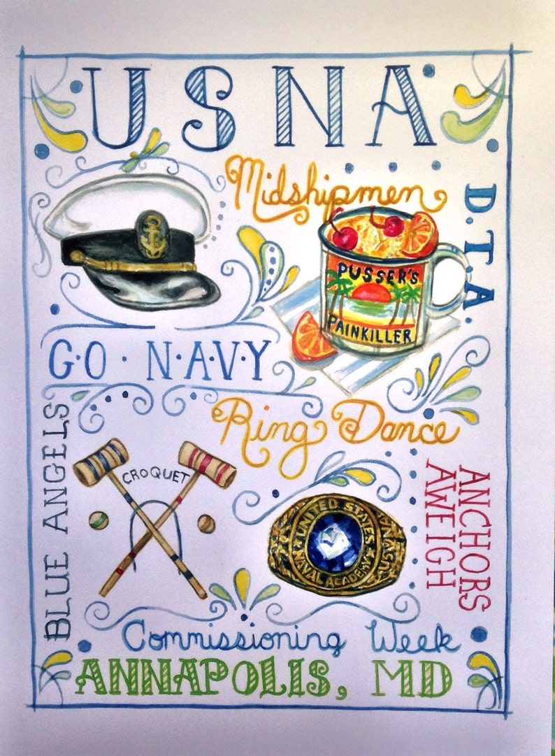 USNA United States Naval Academy Commissioning Week Etsy