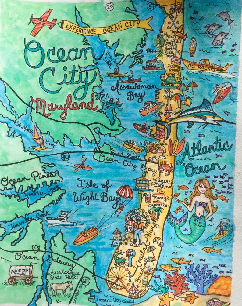 Ocean City Maryland Map Print - Il 794xN.2219334117 Aaxp