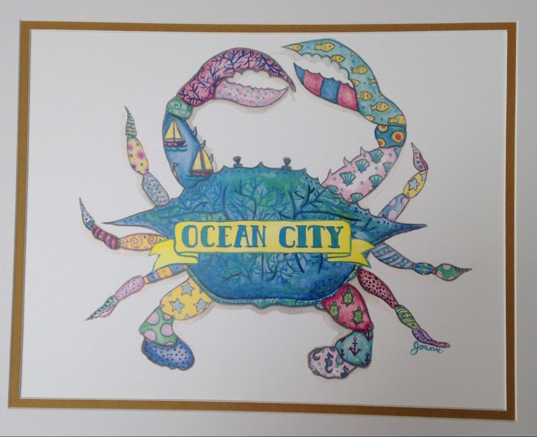 Ocean City Colorful Crab - Etsy