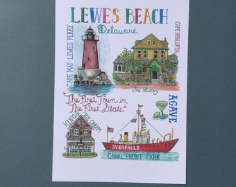 Lewes Beach Delaware Print 11 x 14 printed on heavy stock paper