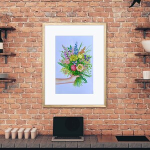 A Handful of Wild Flowers watercolor print