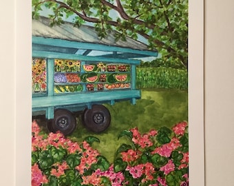 Farmers Market watercolor