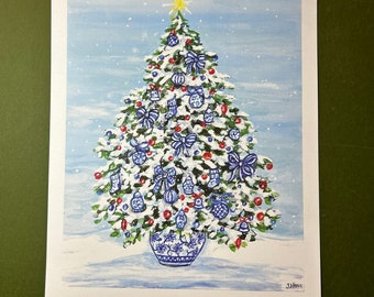 Chinoiserie Christmas Tree Print