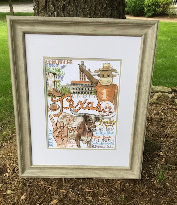 Texas Longhorns Print - Etsy