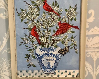 Virginia State Flower, Tobacco Jar Print