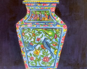 Chinoiserie Ginger Jar colorful print