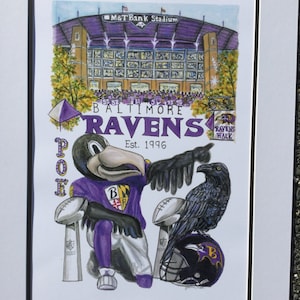 Baltimore Ravens Print: M&T Bank Stadium Art (12x18)