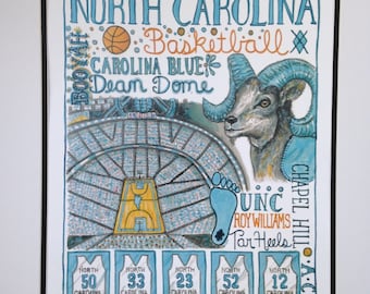 University of North Carolina Basketball Print
