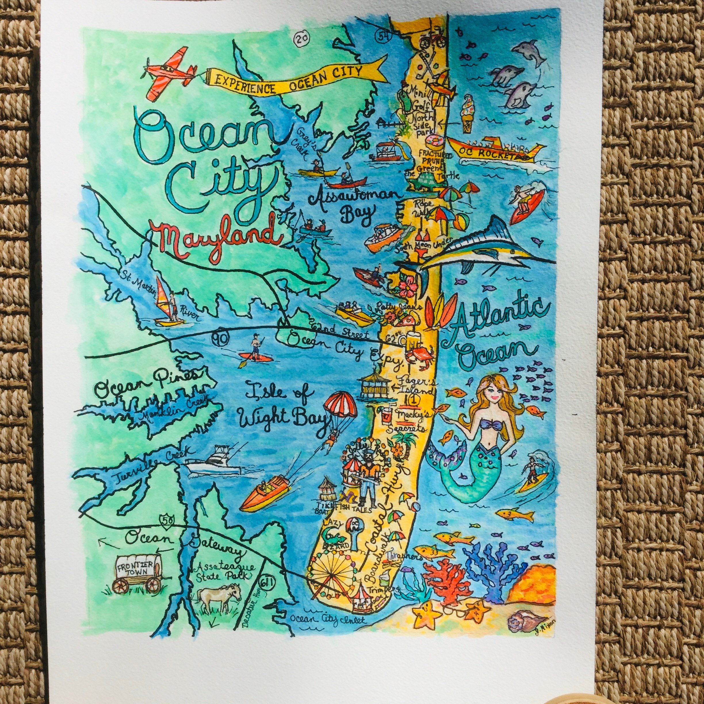 Ocean City Maryland Map Print - Il Fullxfull.2219334205 4iuo