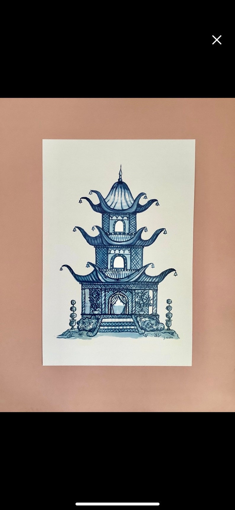 Chinoiserie Pagoda Print | Etsy