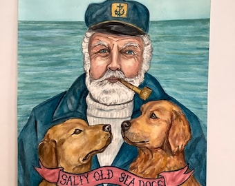 Nautical Print Salty Old Sea Dog