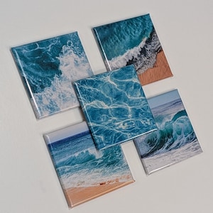 Ocean Wave Magnets | Unique Calming Beach Views Perfect for Home Decor Calm for Home Decor Refrigerator Magnets