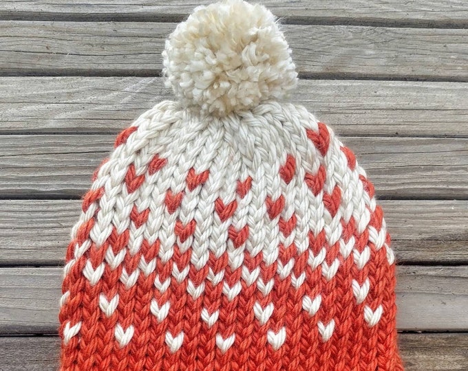 Tiny Heart Peaches & Cream Beanie Hat
