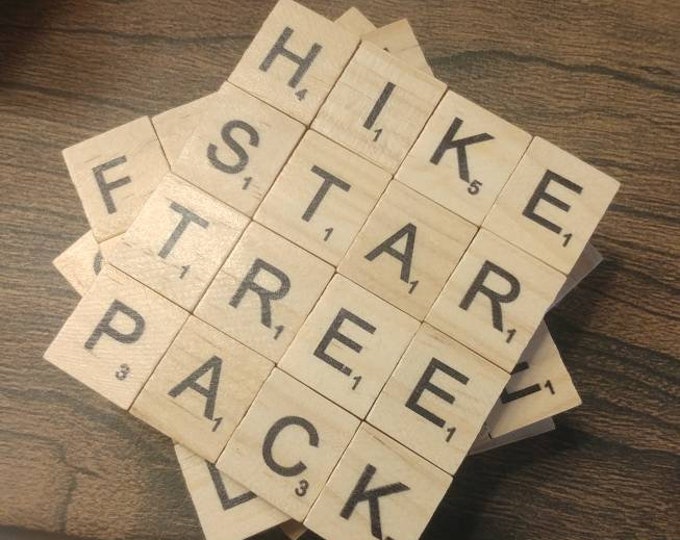 Scrabble Tile Coasters - Nature Theme