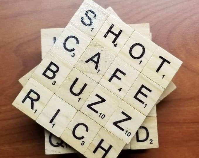 Scrabble Tile Coasters - Coffee Theme