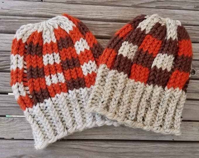 Pumpkin Spice Plaid Beanie