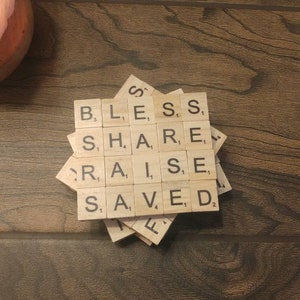 Faith Scrabble Tile Coasters