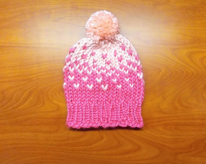 Cotton Candy Tiny Heart Beanie Hat