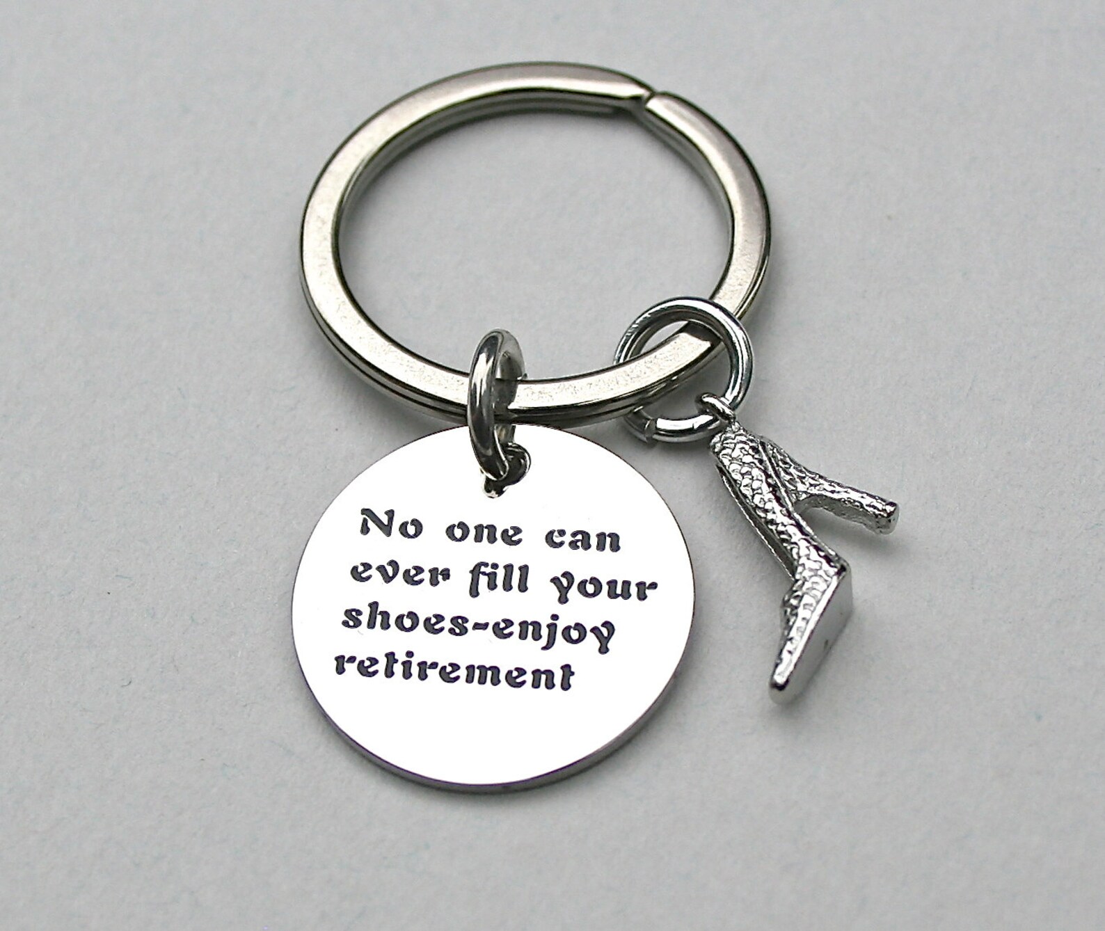 Retirement Keychain , Stainless Steel 