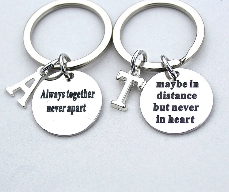 Set of 2 Keychains Always Together Never Apart / Maybe in - Etsy