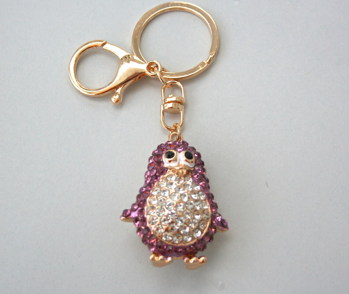 Penguin Keychain Rhinestone Penguin Keychain Rhinestone - Etsy