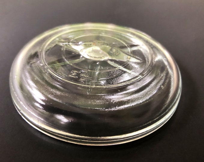 Clear Glass Canning Jar Lid, Canning Lids, Vintage Canning Jar Lid