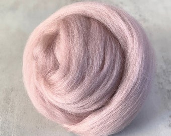 2oz Lilac Gray Merino Wool Roving, Needle Felting Wool, Merino Top, Wool for Needle Felting