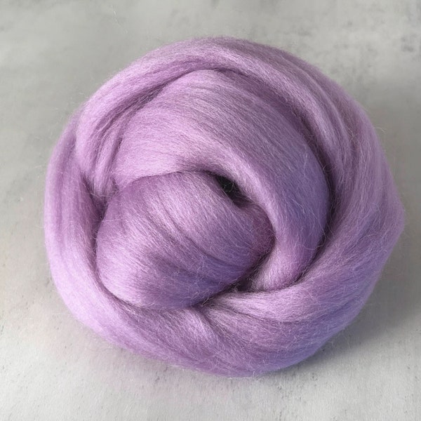 2oz Lavender Merino Wool Roving, Needle Felting Wool, Light Purple Merino Top, Wool for Needle Felting