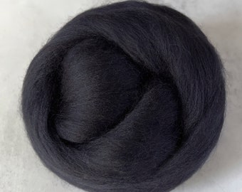 2oz Charcoal Merino Wool Roving, Needle Felting Wool, Dark Gray Merino Top, Wool for Needle Felting