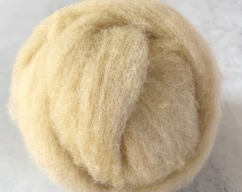 2oz Carded Corriedale in Pale Fawn, Wool Roving for Needle Felting