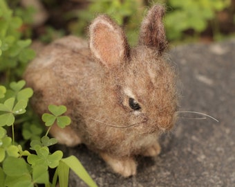 Needle Felted baby Cottontail Rabbit - Made to Order