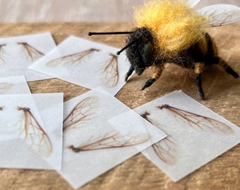 Wings for your Needle Felted Bees. 6 pairs of Translucent Wings.