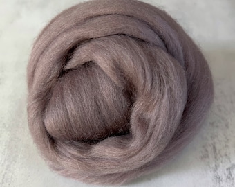 2oz Driftwood Gray Merino Wool Roving, Needle Felting Wool, Gray Merino Top, Wool for Needle Felting