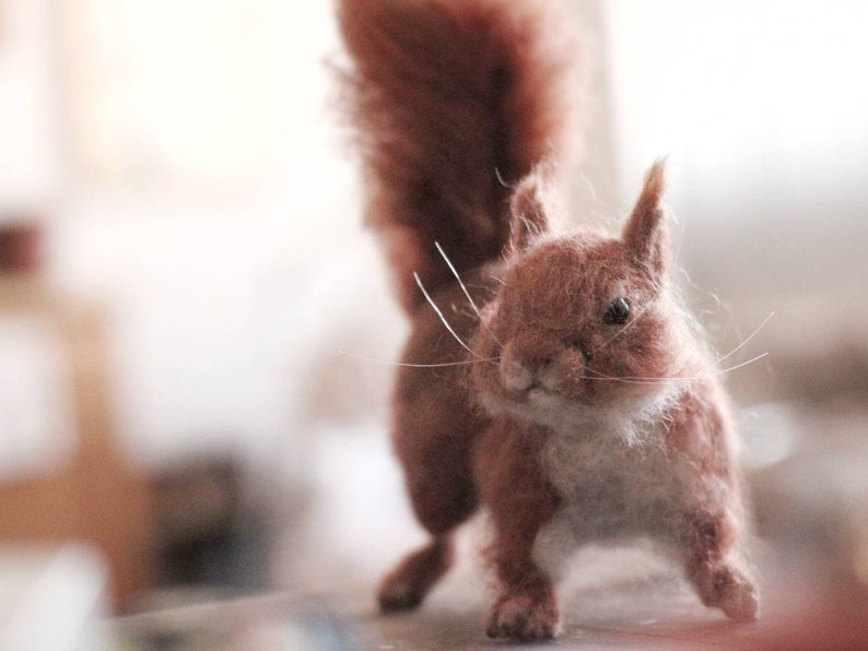 Needle Felted Red Squirrel Made to Order zdjęcie 3