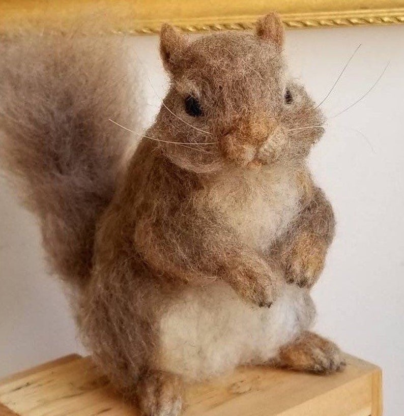 Needle felted Gray Squirrel, Needle Felted Animals Made to Order image 4